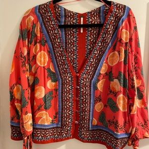 FREE PEOPLE XS-L Oranges Crop Kimono 👘 🍊
